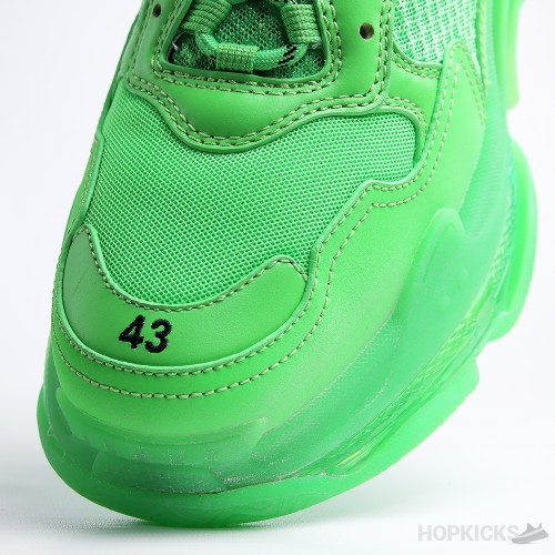 balenciaga triple s clear sole neon green